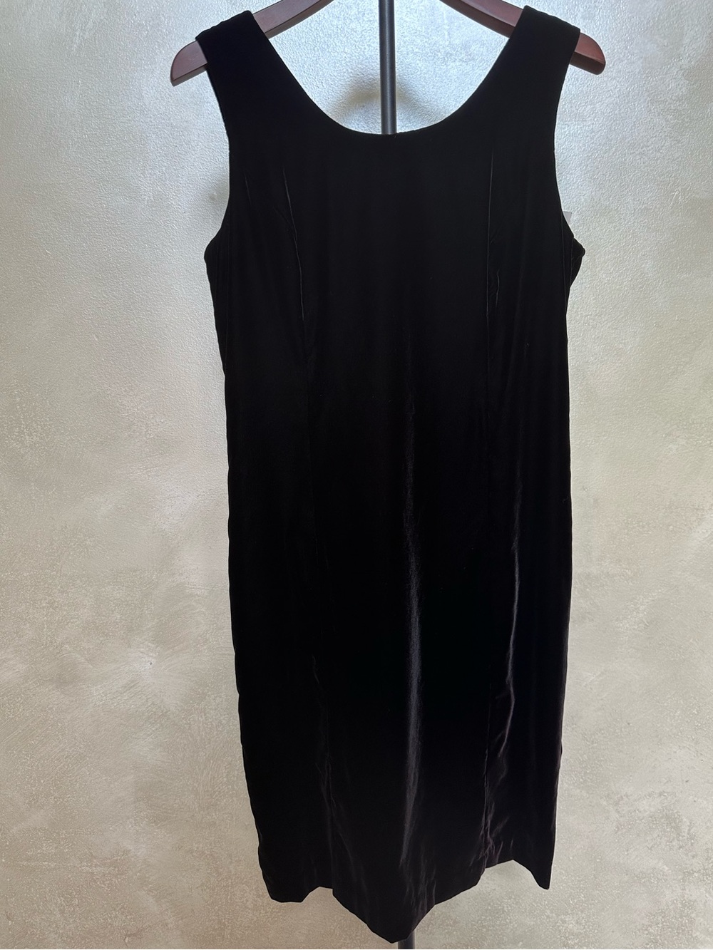 Rafaella Black Velvet Sleeveless Dress, vintage, sz 10